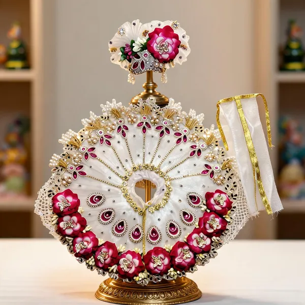 White_Pink_Gulab_Silk_Net_Poshak_For_Laddu_Gopal_Ji