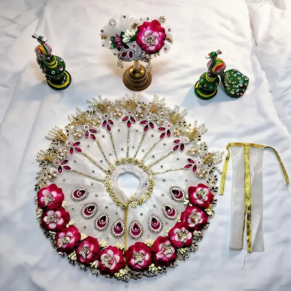 White_Pink_Gulab_Silk_Net_Poshak_For_Laddu_Gopal_Ji