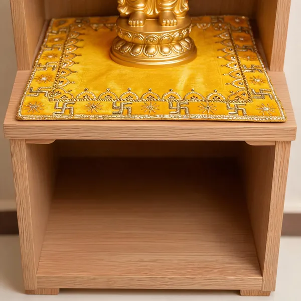 Yellow_Velvet_Handmade_Aasan_For_Deity