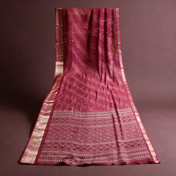 Maroon_Printed_Saree_For_Women