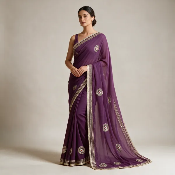 Purple_Embellished_Saree_For_Women
