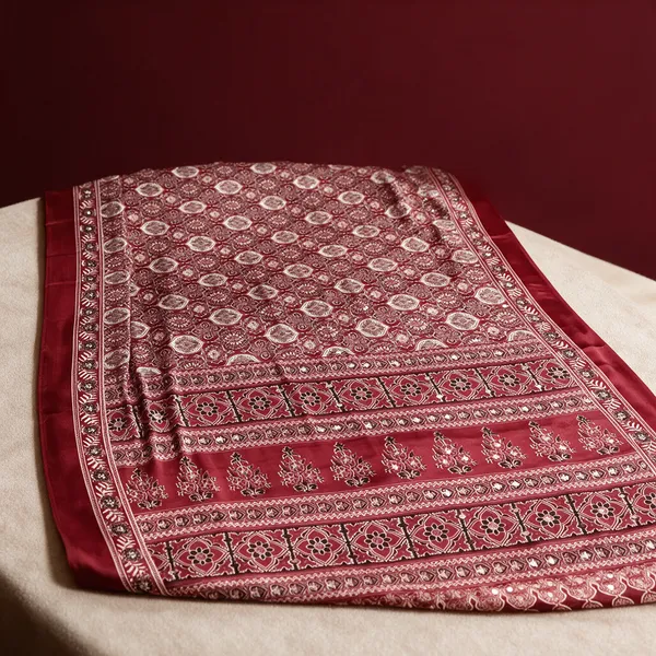Maroon_Printed_Saree_For_Women