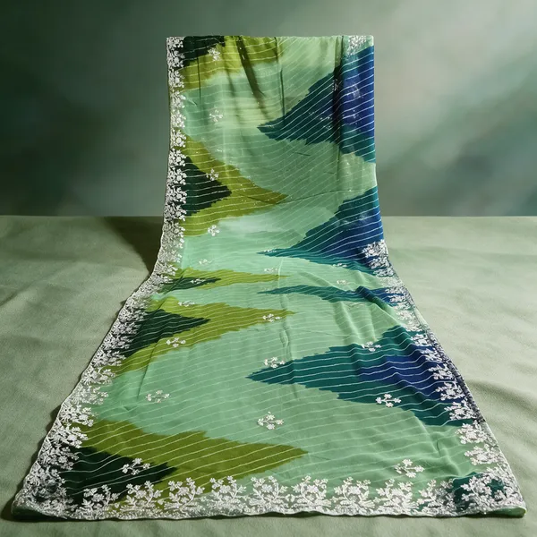 Green_Abstract_Printed_Saree_For_Women