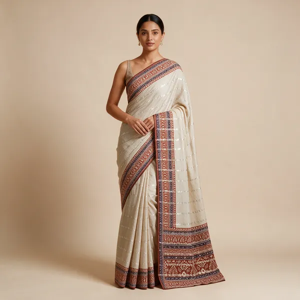 Cream_Printed_Saree_For_Women
