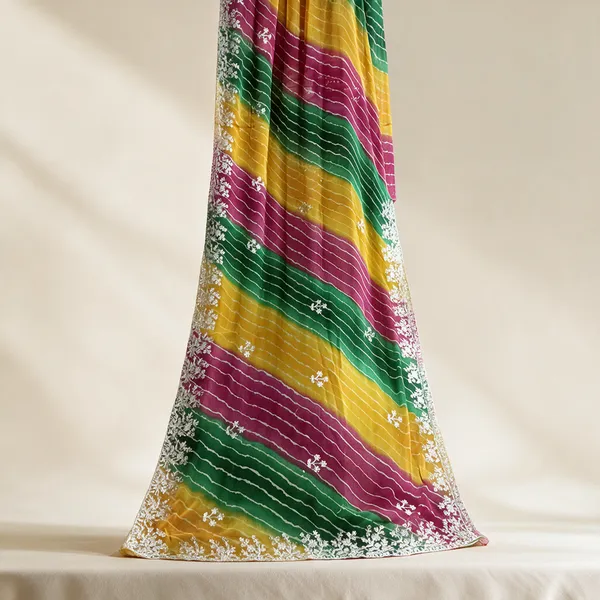 Multicolor_Striped_Saree_For_Women