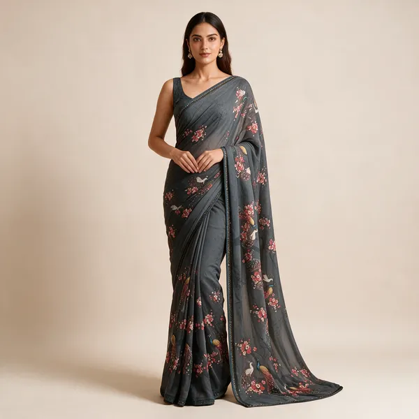 Grey_Printed_Saree_For_Women