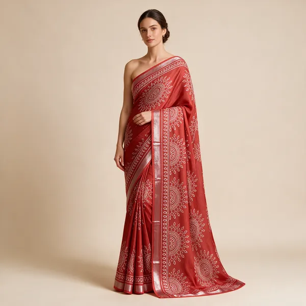 Red_Printed_Saree_For_Women