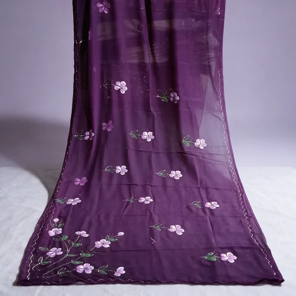 Purple_Embroidered_Net_Saree_For_Women