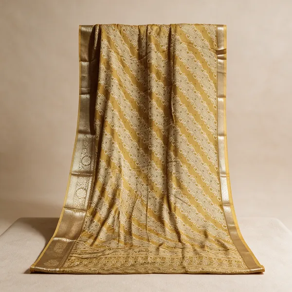 Golden_Patterned_Saree_For_Women