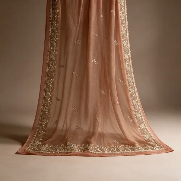 Peach_Sheer_Embellished_Saree_For_Women