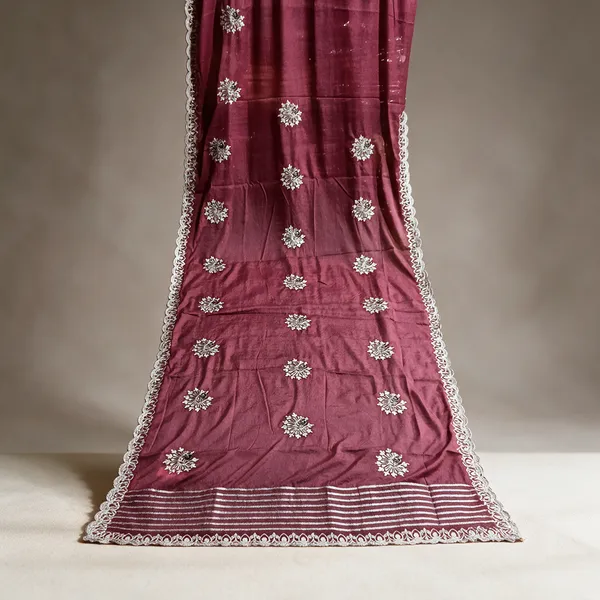 Maroon_Embroidered_Saree_For_Women