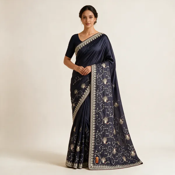 Grey_Embroidered_Saree_For_Women