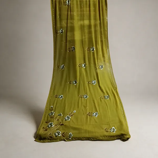 Olive_Green_Embroidered_Saree_For_Women