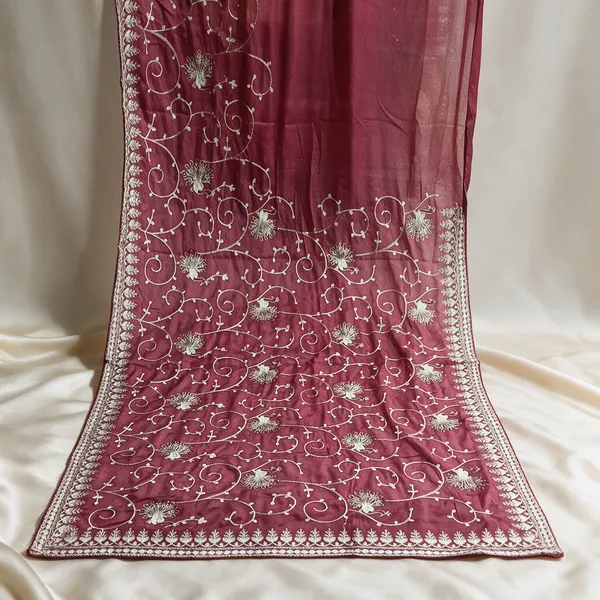 Maroon_Embroidered_Saree_For_Women