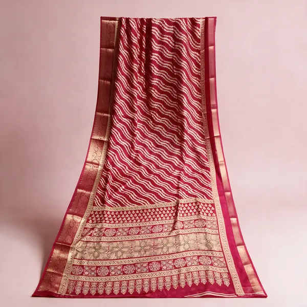Red_Patterned_Saree_For_Women