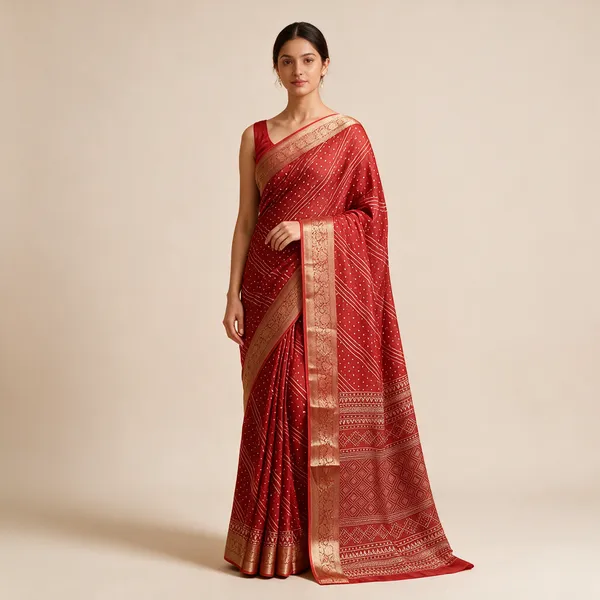 Red_Printed_Saree_For_Women