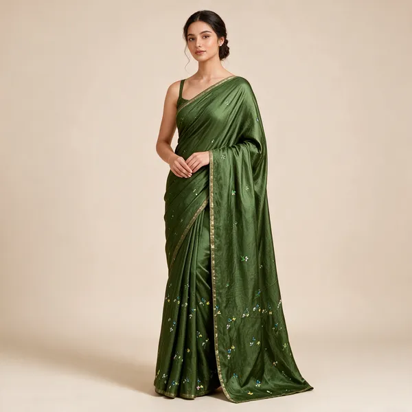 Green_Embellished_Saree_For_Women