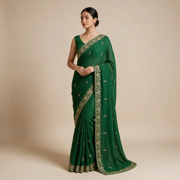 Green_Sheer_Embellished_Saree_For_Women