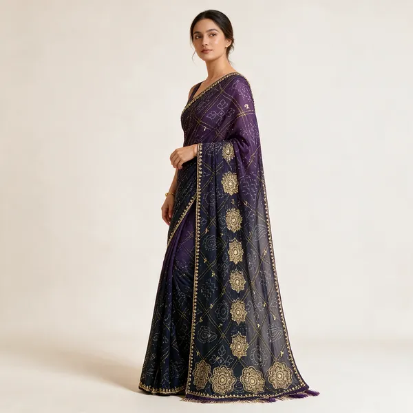 Navy_Embroidered_Saree_For_Women