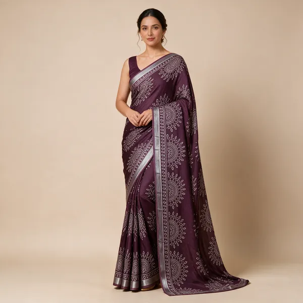 Purple_Printed_Paisley_Saree_For_Women