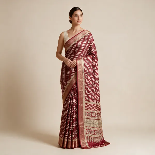 Maroon_Patterned_Saree_For_Women