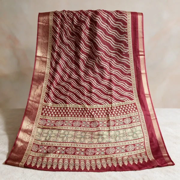 Maroon_Patterned_Saree_For_Women