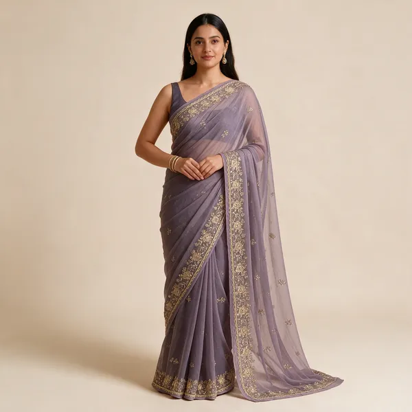 Grey_Embroidered_Saree_For_Women