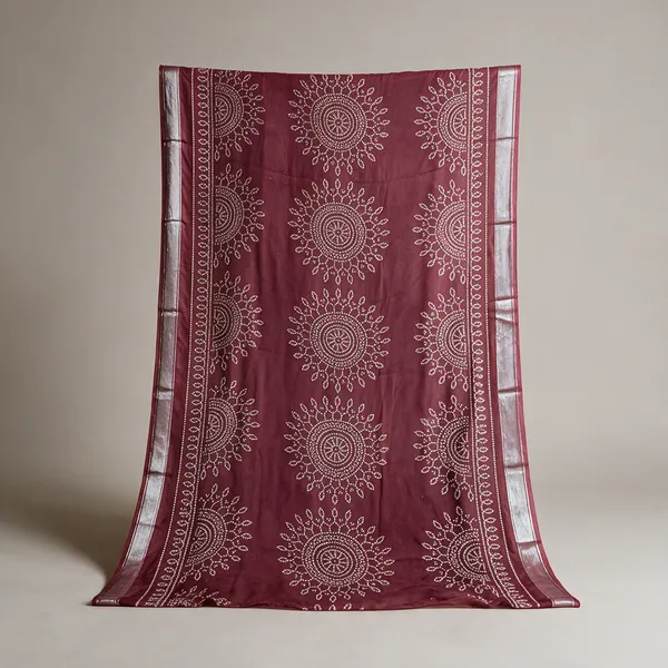 Maroon_Printed_Saree_For_Women