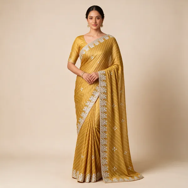 Mustard_Embroidered_Saree_For_Women