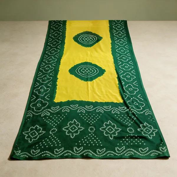 Green_Yellow_Bandhani_Saree_For_Women
