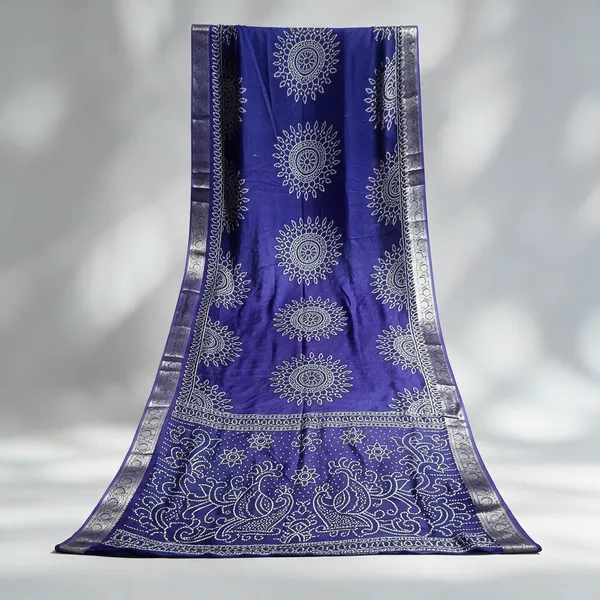 Blue_Printed_Saree_For_Women