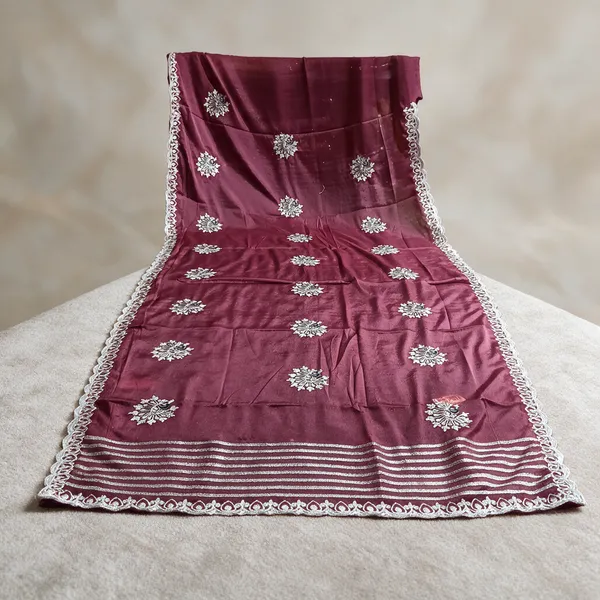 Maroon_Embroidered_Saree_For_Women