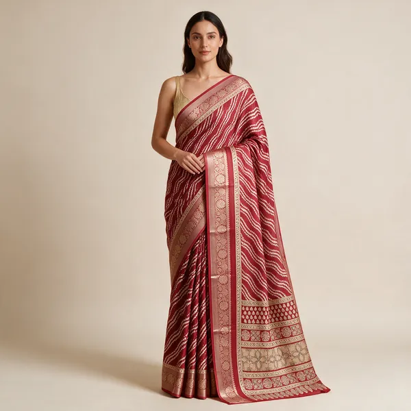 Red_Printed_Saree_For_Women
