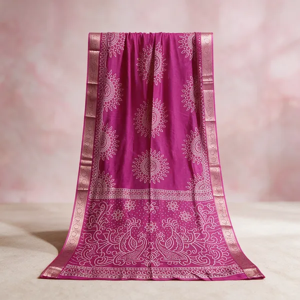 Magenta_Patterned_Saree_For_Women