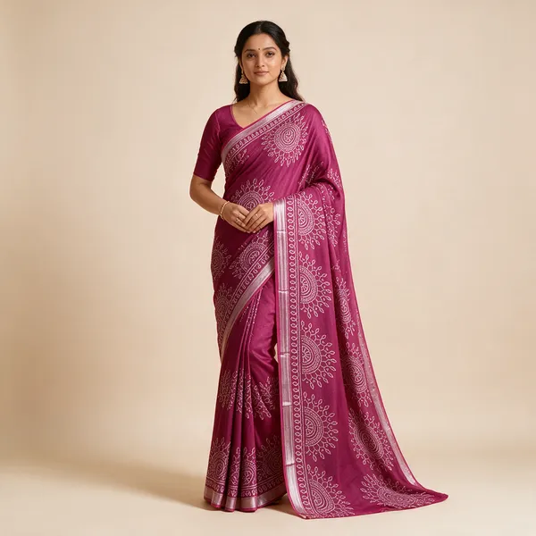 Magenta_Printed_Saree_For_Women