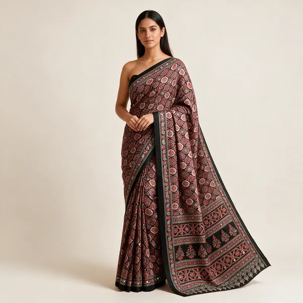 Black_Printed_Ethnic_Saree_For_Women