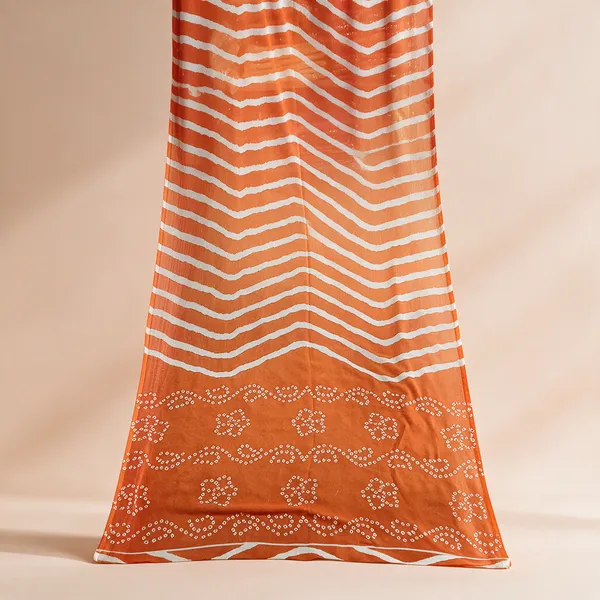 Orange_Printed_Saree_For_Women