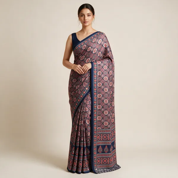 Blue_Printed_Ethnic_Saree_For_Women