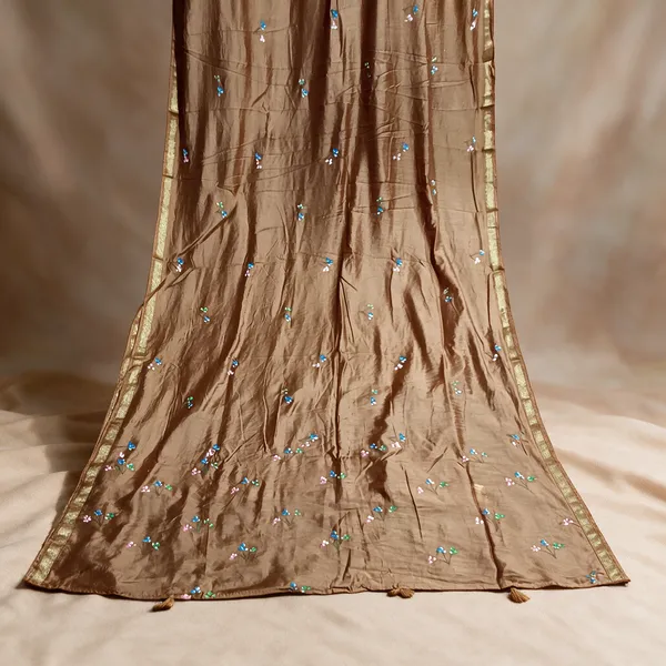 Brown_Sequin_Embellished_Saree_For_Women