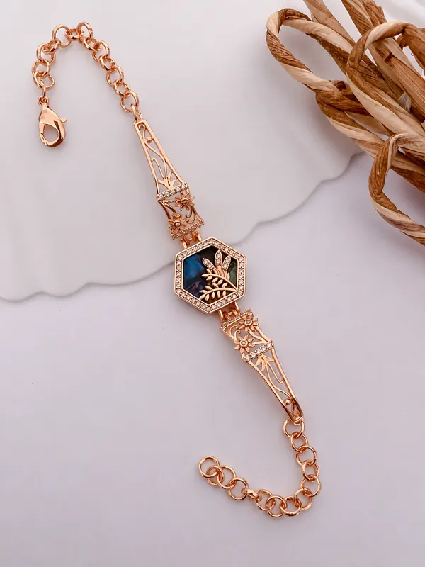 Rose_Gold_Leaf_Motif_Bracelet_for_Women