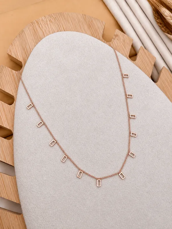 Rose_Gold_Tone_Metal_Geometric_Link_Necklace_For_Women