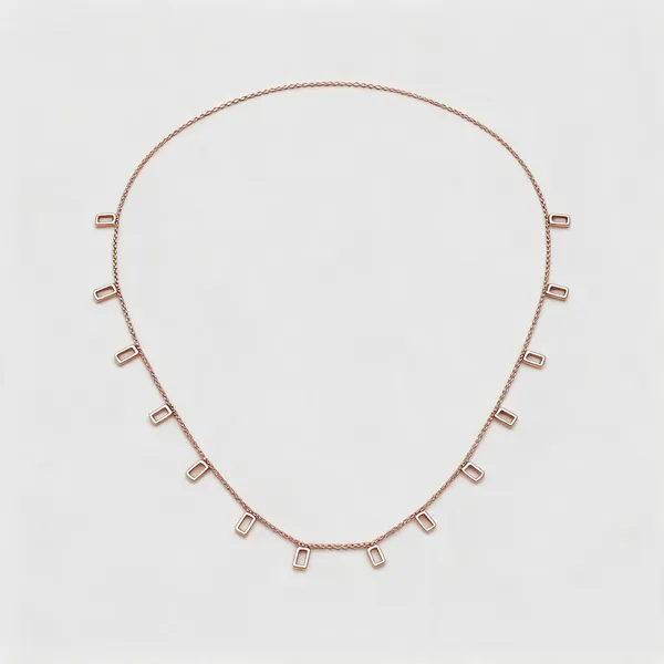 Rose_Gold_Tone_Metal_Geometric_Link_Necklace_For_Women