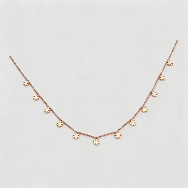 Rose_Gold_Plated_Metal_Floral_Charm_Necklace_For_Women