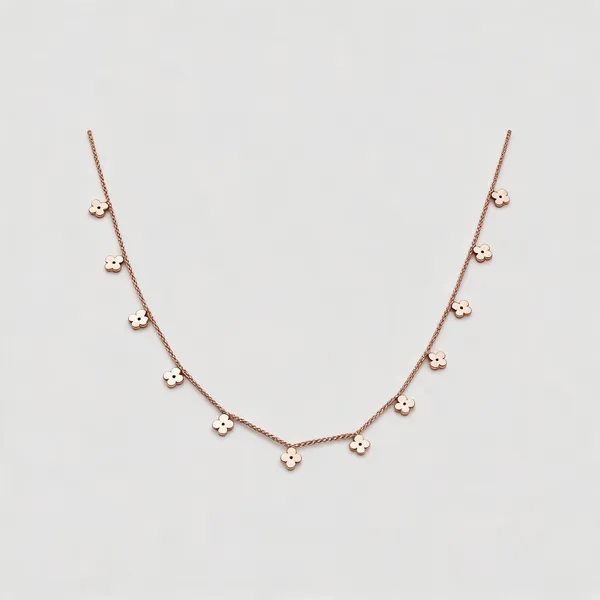 Rose_Gold_Tone_Metal_Floral_Charm_Chain_Necklace_For_Women