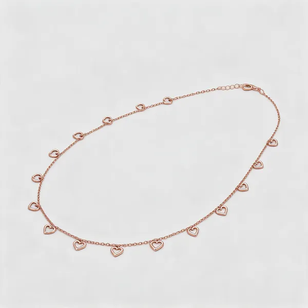 Rose_Gold_Tone_Metal_Heart_Charm_Necklace_For_Women