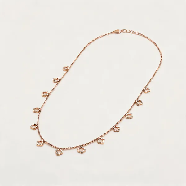 Rose_Gold_Tone_Metal_Clover_Charm_Necklace_For_Women