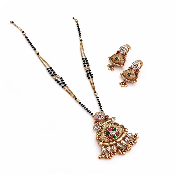 Gold_&_Black_Bead_Stone_Accent_Mangalsutra_Set_For_Women