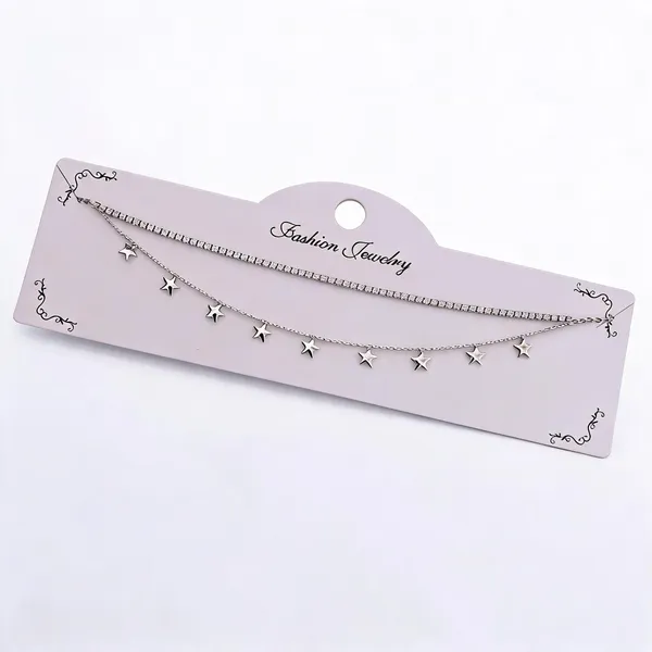 Silver_Tone_Metal_Layered_Star_Charm_Anklet_For_Women