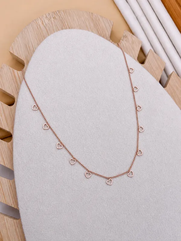 Rose_Gold_Tone_Metal_Heart_Charm_Necklace_For_Women