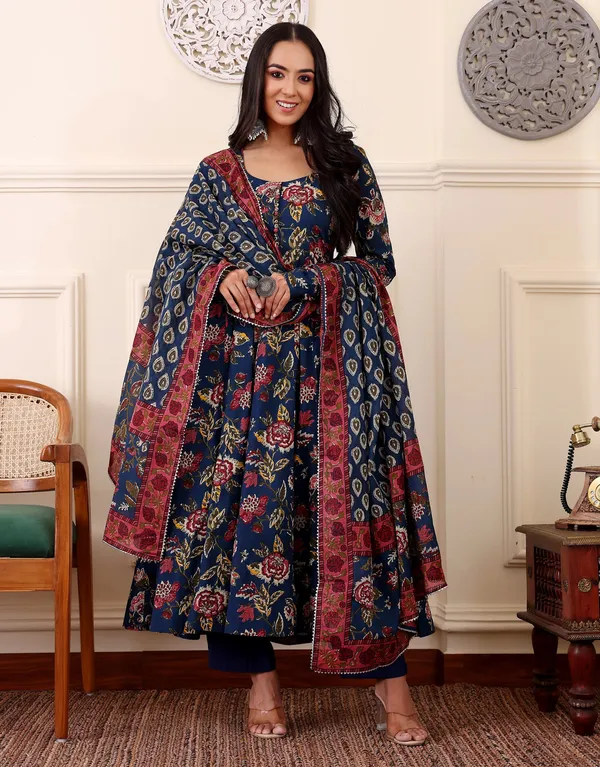 Navy_Blue_Rayon_Printed_Flared_Anarkali_Suit_Set_For_Women